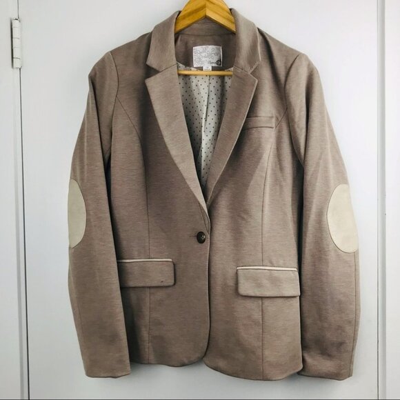 Dynamite Beige Cream Long Sleeve Elbow Patched blazer women Size S - Picture 4 of 13